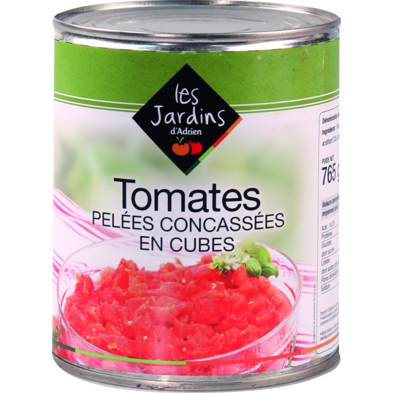Tomates pelées concassées en cubes