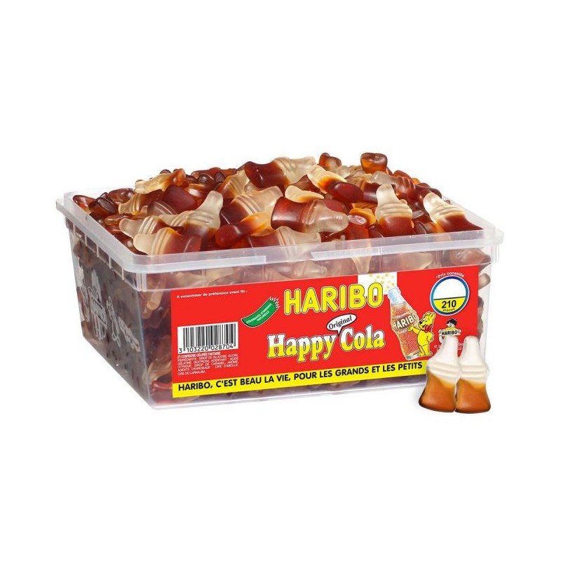 Boîte de bonbons Haribo Happy Cola x 210
